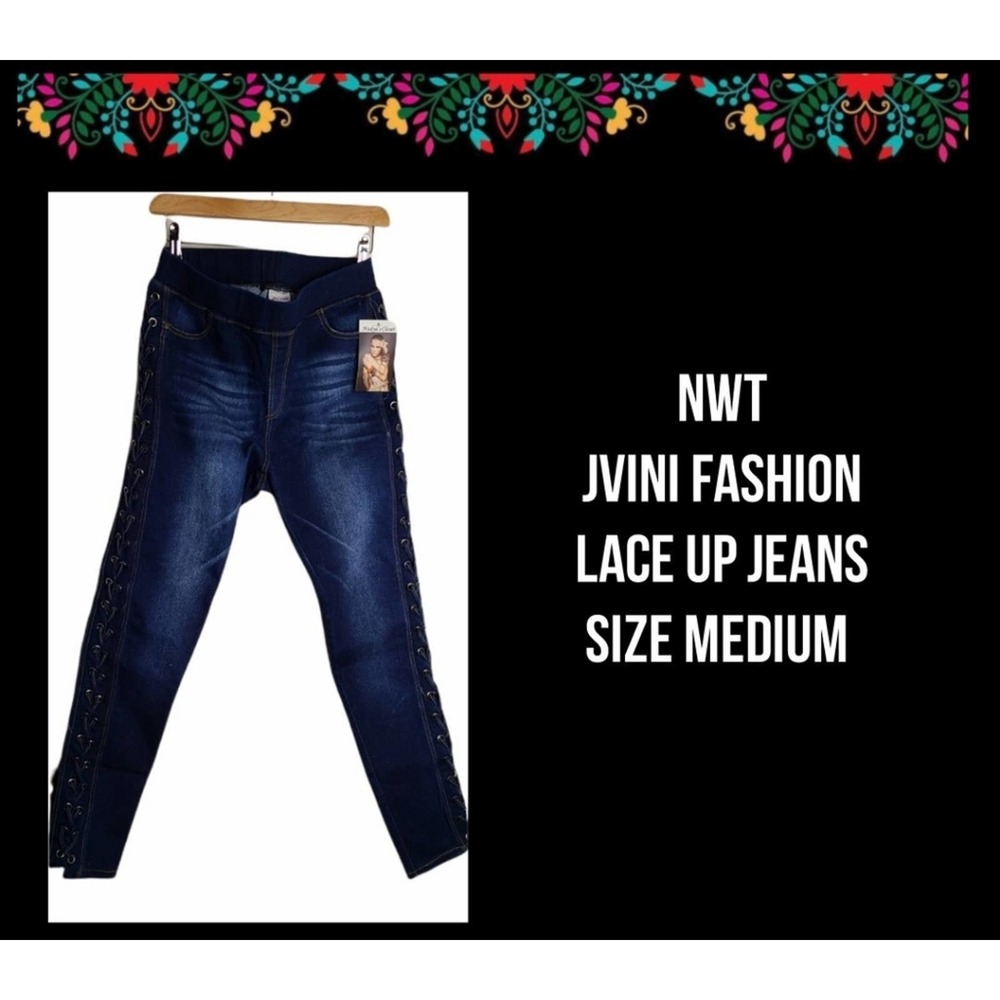 NWT | JVINI FASHION | LACE UP JEANS